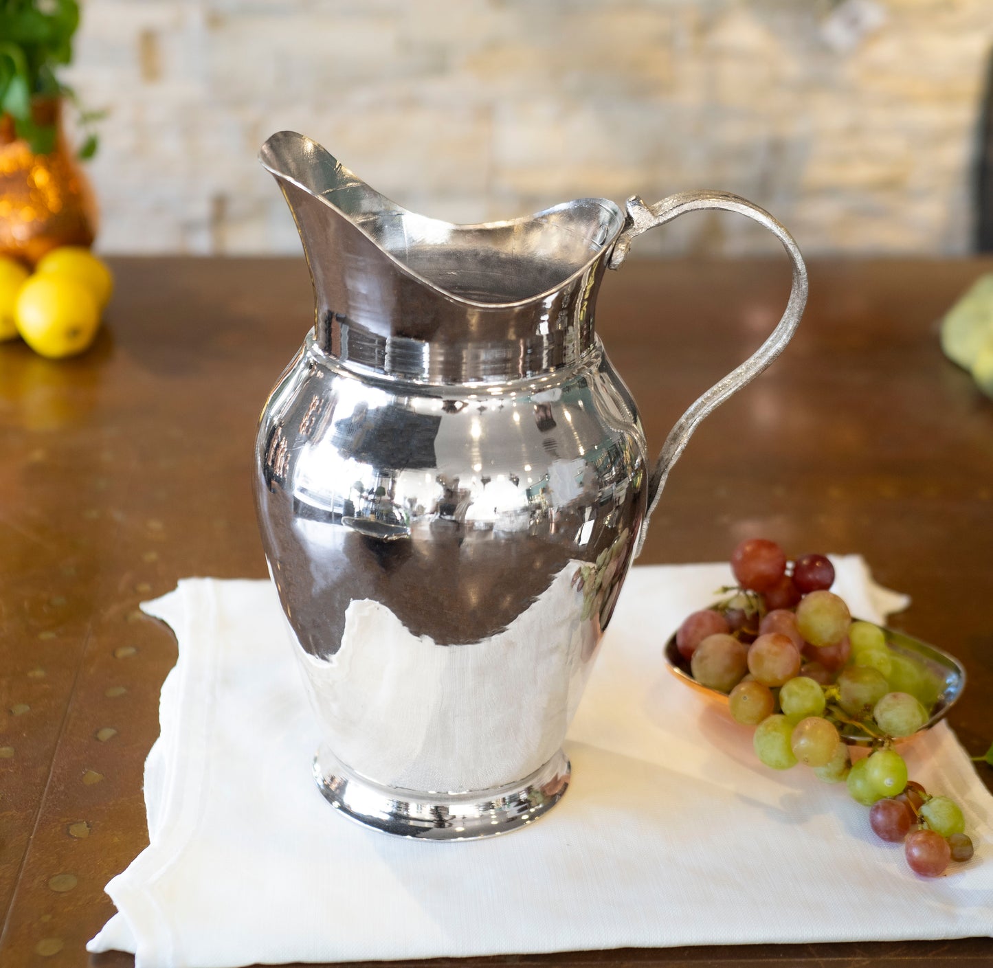 Handmade Copper Pot, Copper Pitcher, 3 Liters Pitcher, Vintage Copper Pitcher, Unique Copper Pot, Copper Kitchen Decor