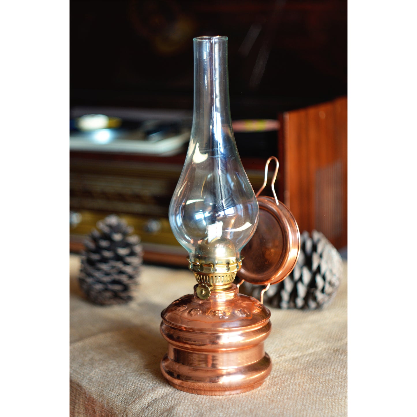 Decorative Copper Oil Lamp, Vintage Oil Lamp, 3 Color Options