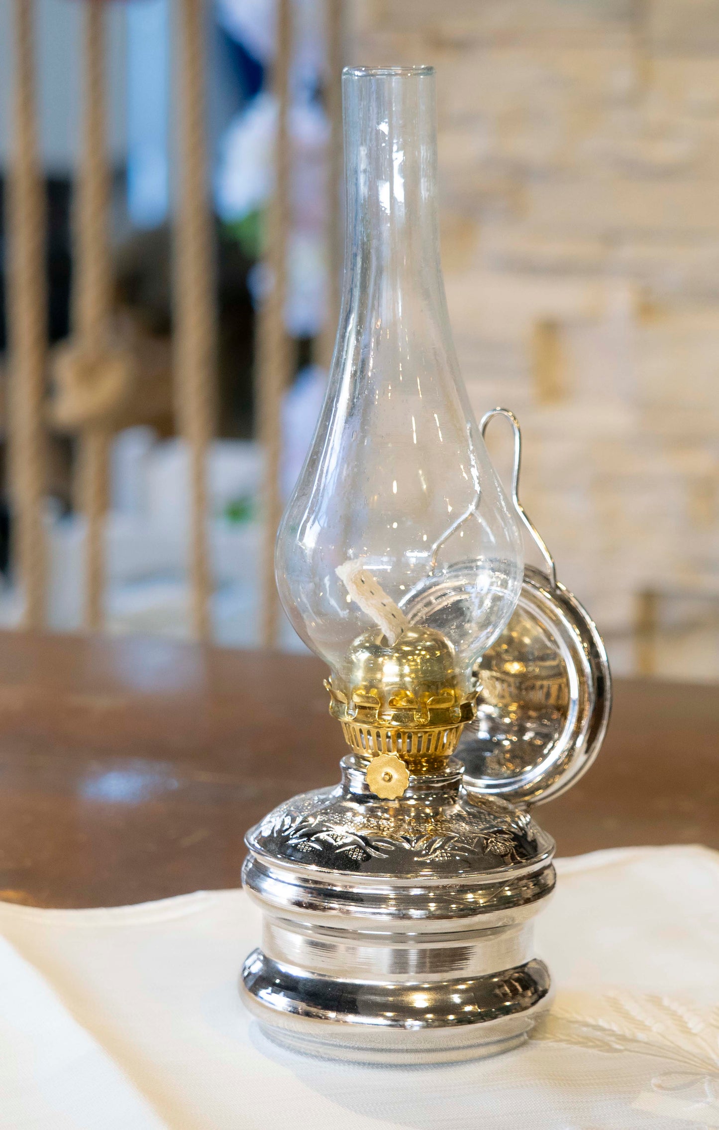 Decorative Copper Oil Lamp, Vintage Oil Lamp, 3 Color Options