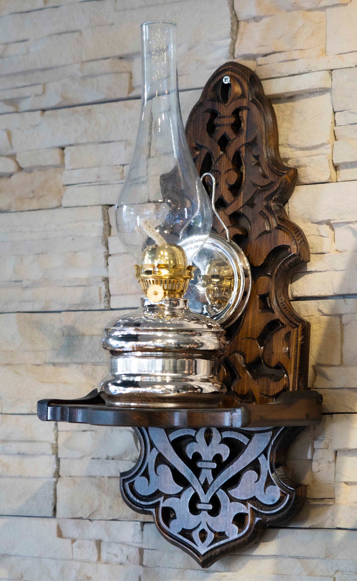 Decorative Copper Oil Lamp, Vintage Oil Lamp, 3 Color Options