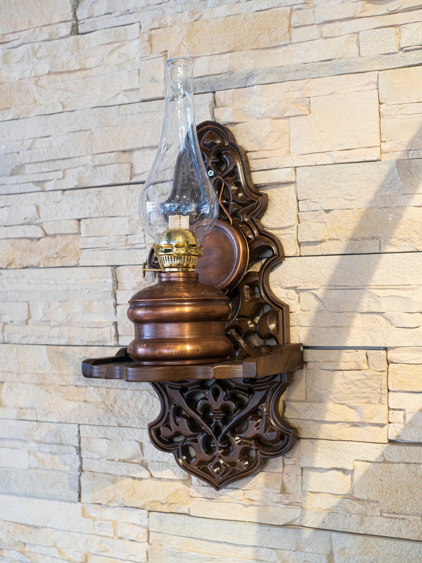 Decorative Copper Oil Lamp, Vintage Oil Lamp, 3 Color Options