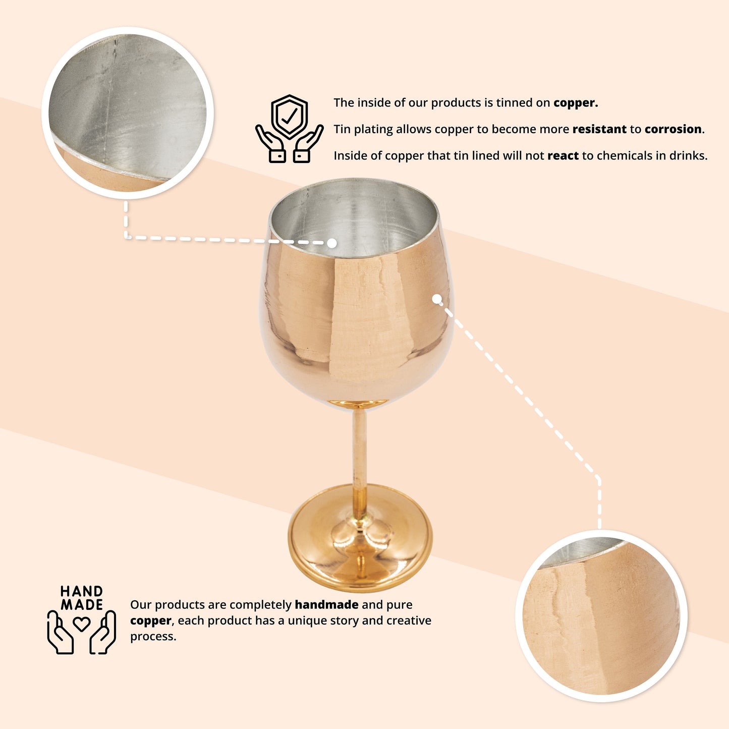 Copper Wine Glass, Copper Wine Tumbler, Copper Glass, Handmade Copper Glass, Copper Gift