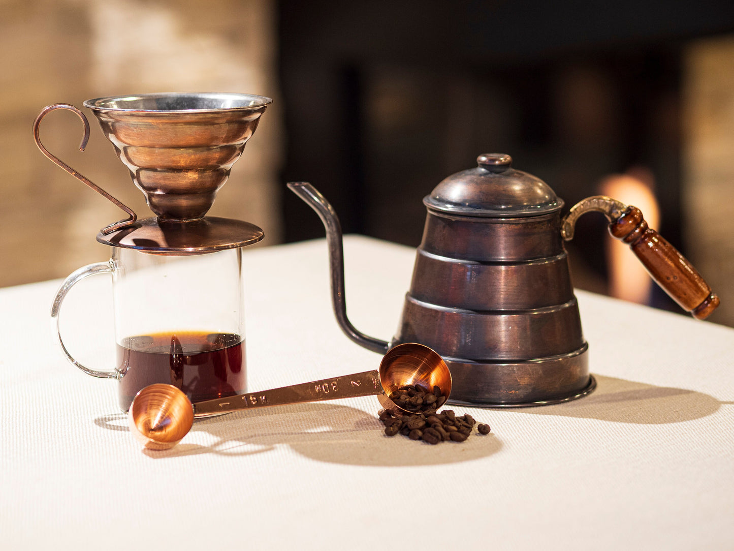 Handmade Copper Coffee Dripper, Coffee Scoop, Pour Over, Coffee Filter Holder, Coffee Lover Gift, Copper Coffee Maker