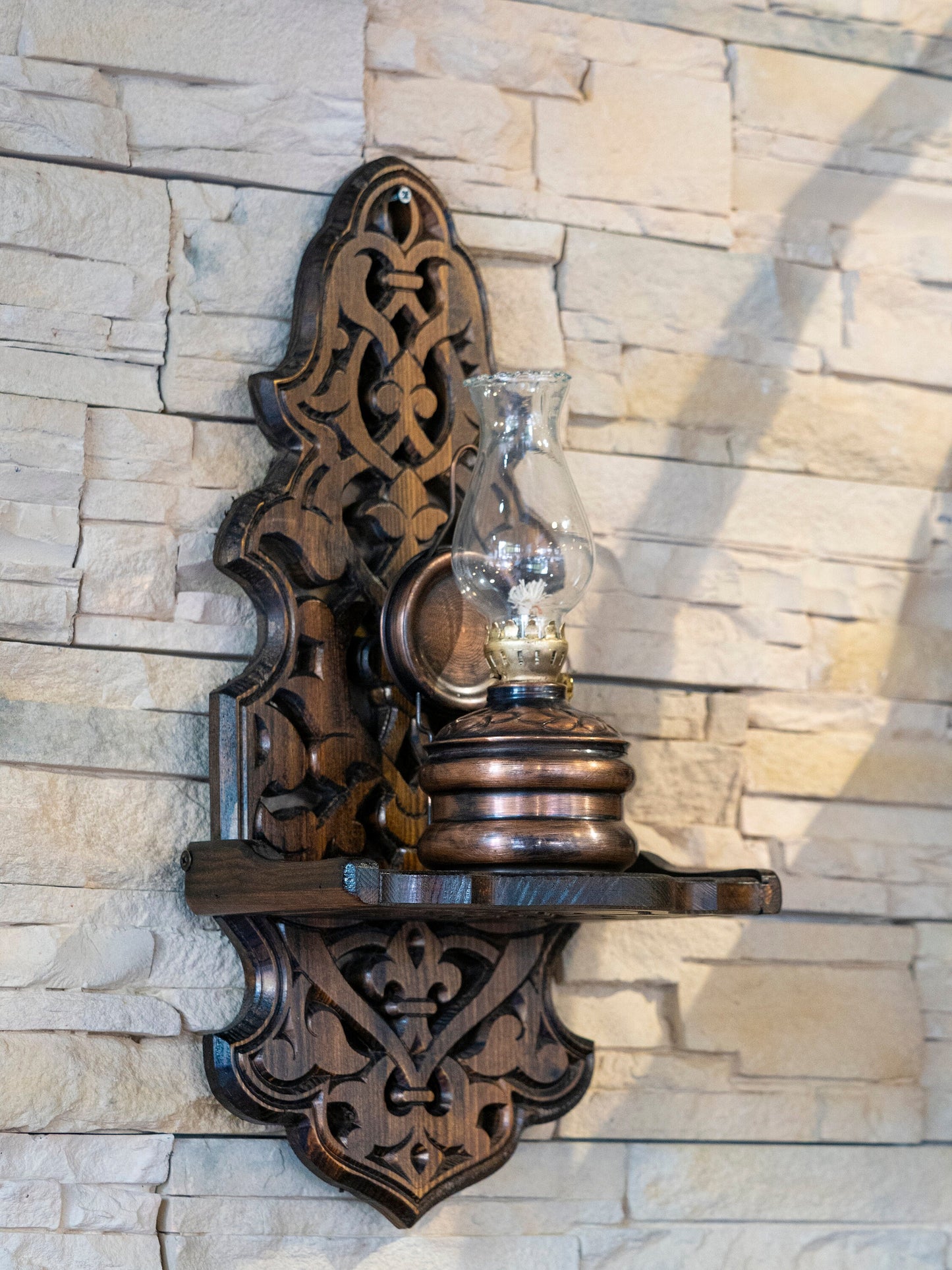 Copper Oil Lamp, Vintage Oil Lamp, Decorative Copper Oil Lamp