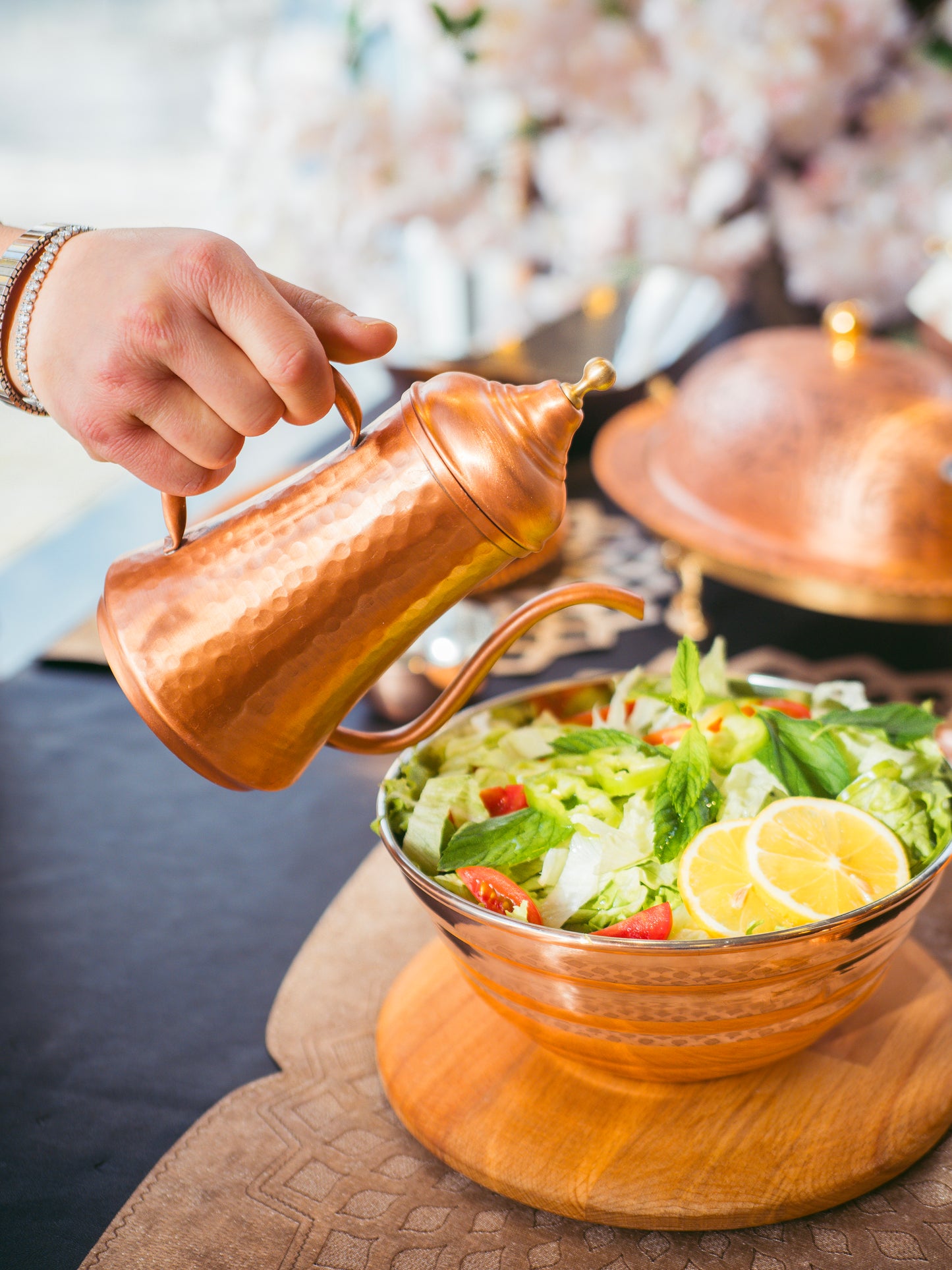 Handmade Hammered Copper Oil Dispenser, Matte Copper, 3 Size Options