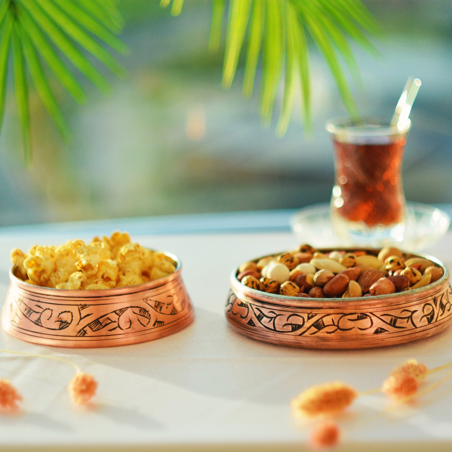 Handmade Copper Appetizer Plate set of 3
