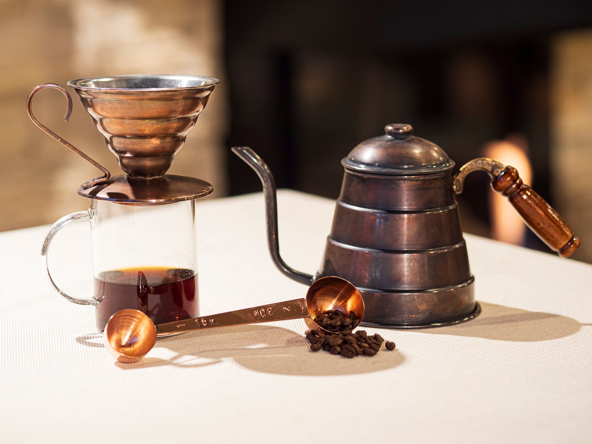 Copper Filter Coffee Set