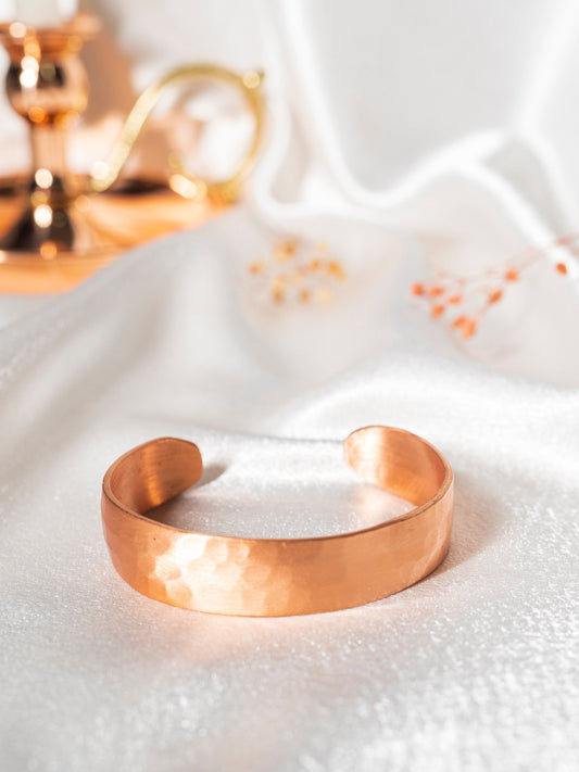 Copper Hammered Cuff Bracelet