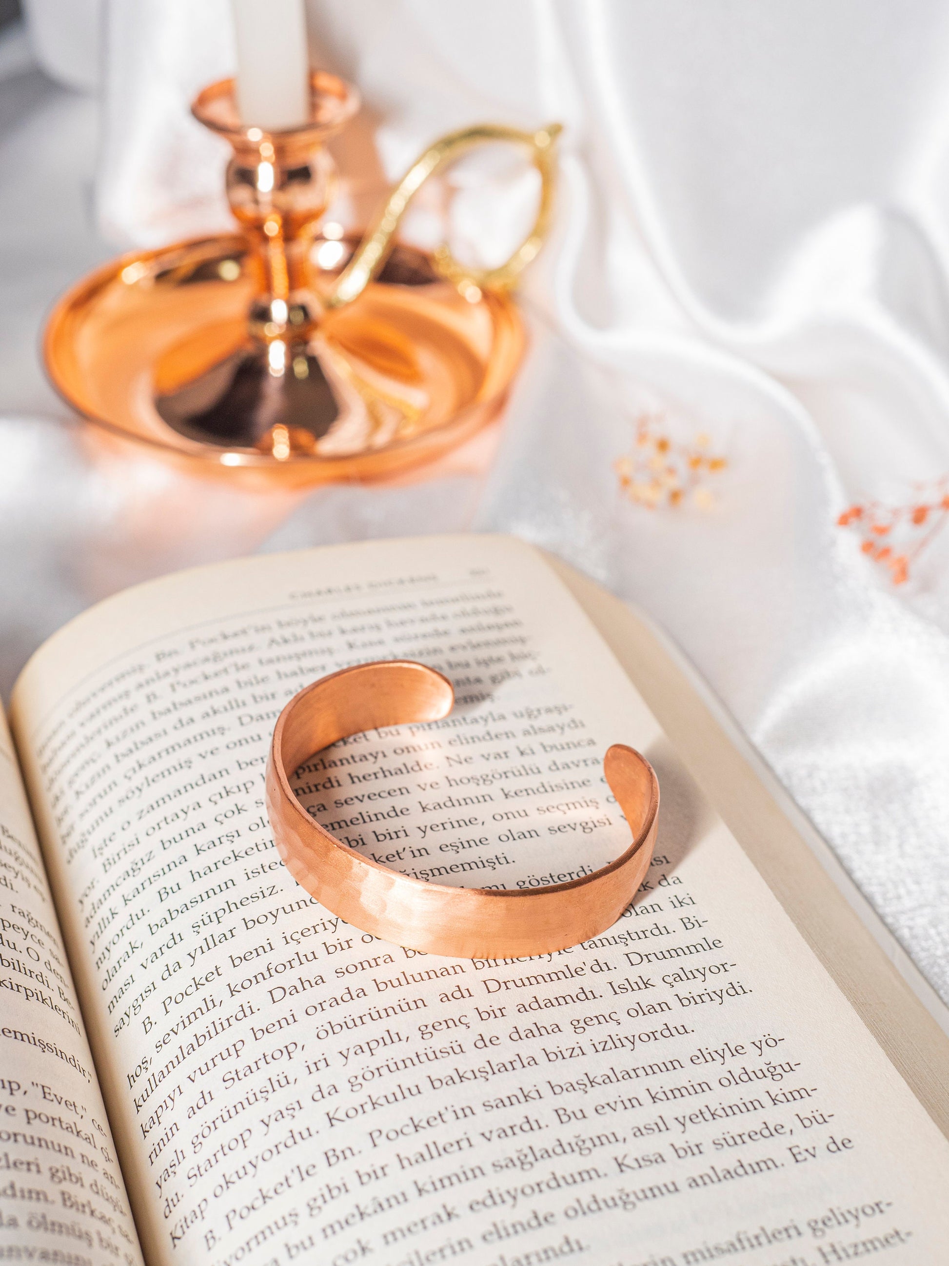 Copper Hammered Cuff Bracelet