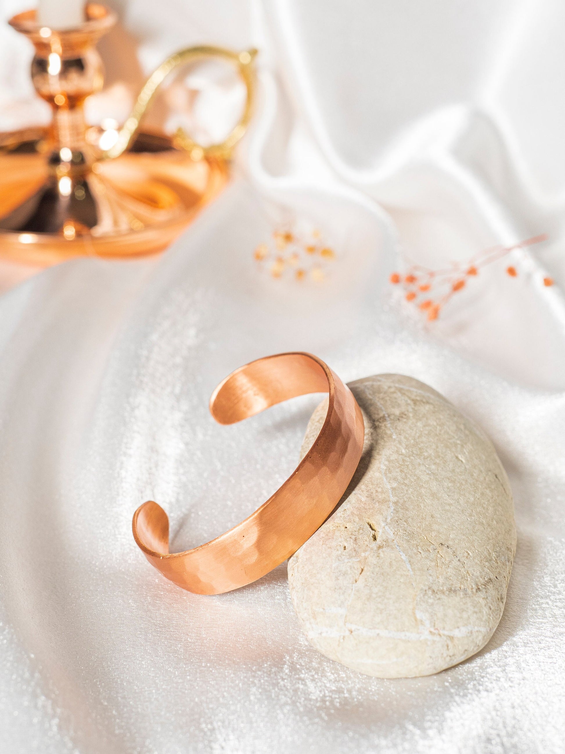 Copper Hammered Cuff Bracelet