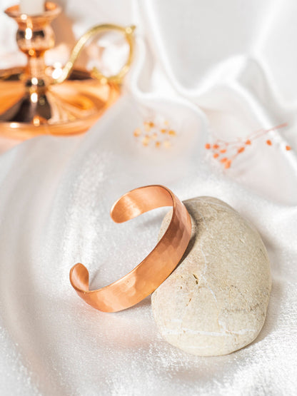 Copper Hammered Cuff Bracelet