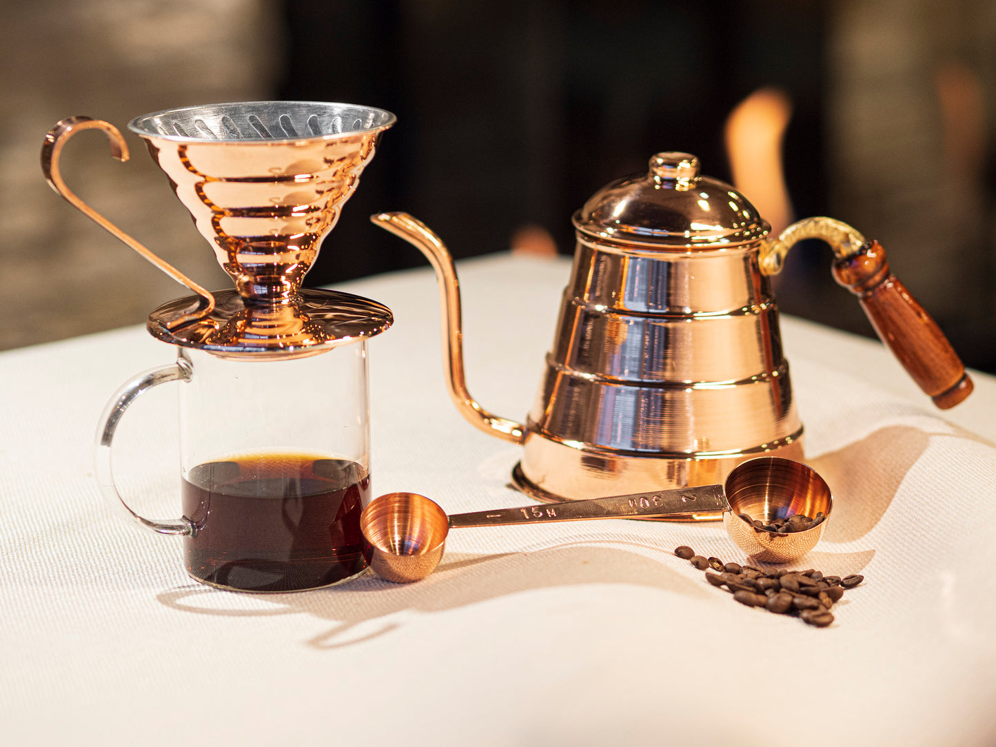 Copper v60 Pour Over Filter Coffee Set
