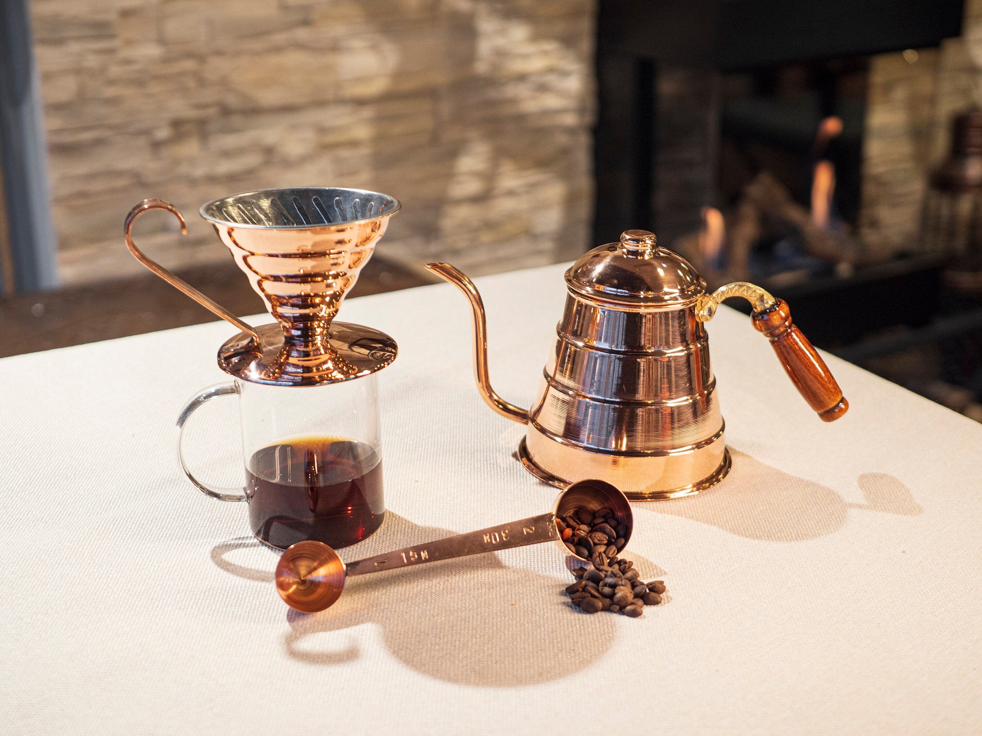 Copper v60 Pour Over Filter Coffee Set