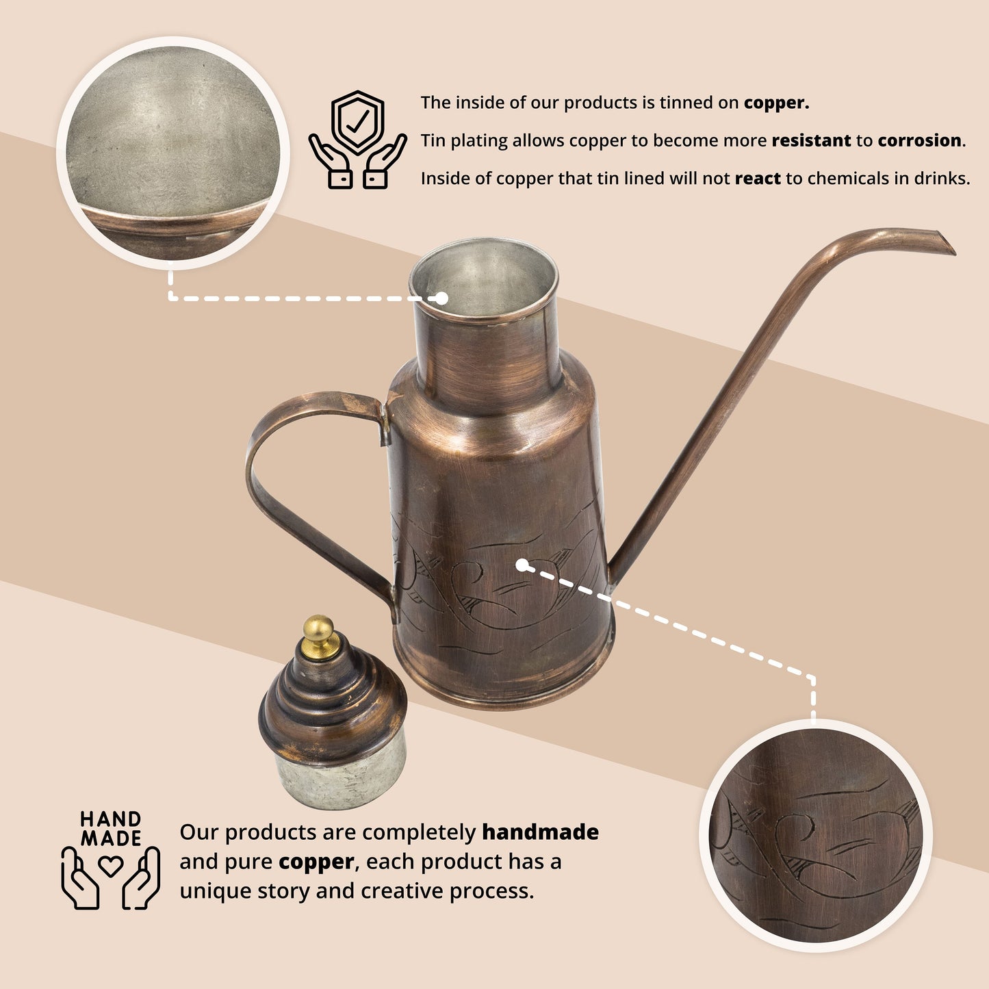 Engraved Copper Oil Dispenser model 1