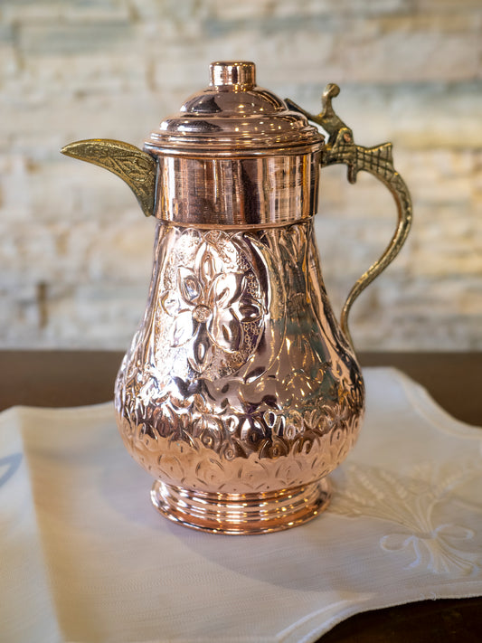Engraved Copper Pitcher