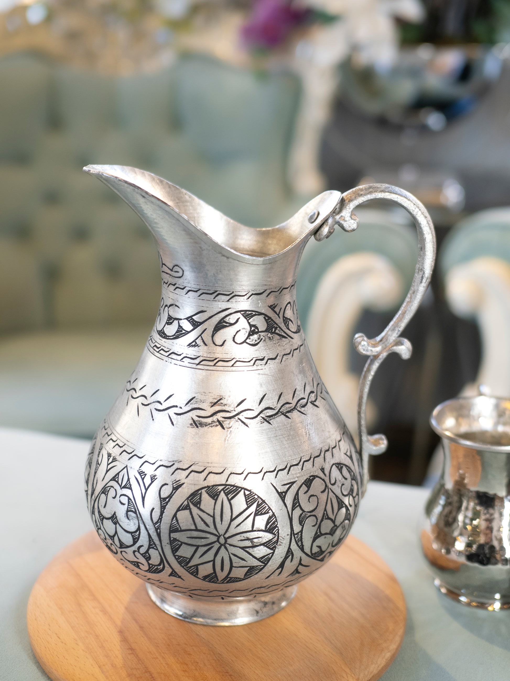 Engraved Copper Pitcher