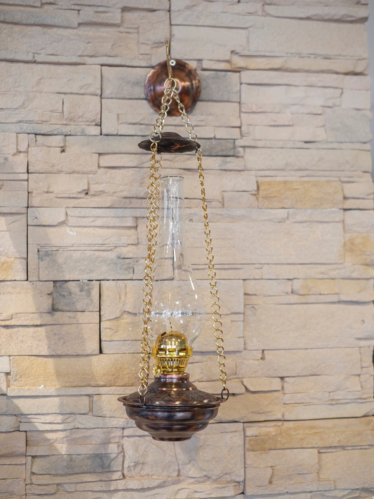 Hanging Copper Oil Lamp