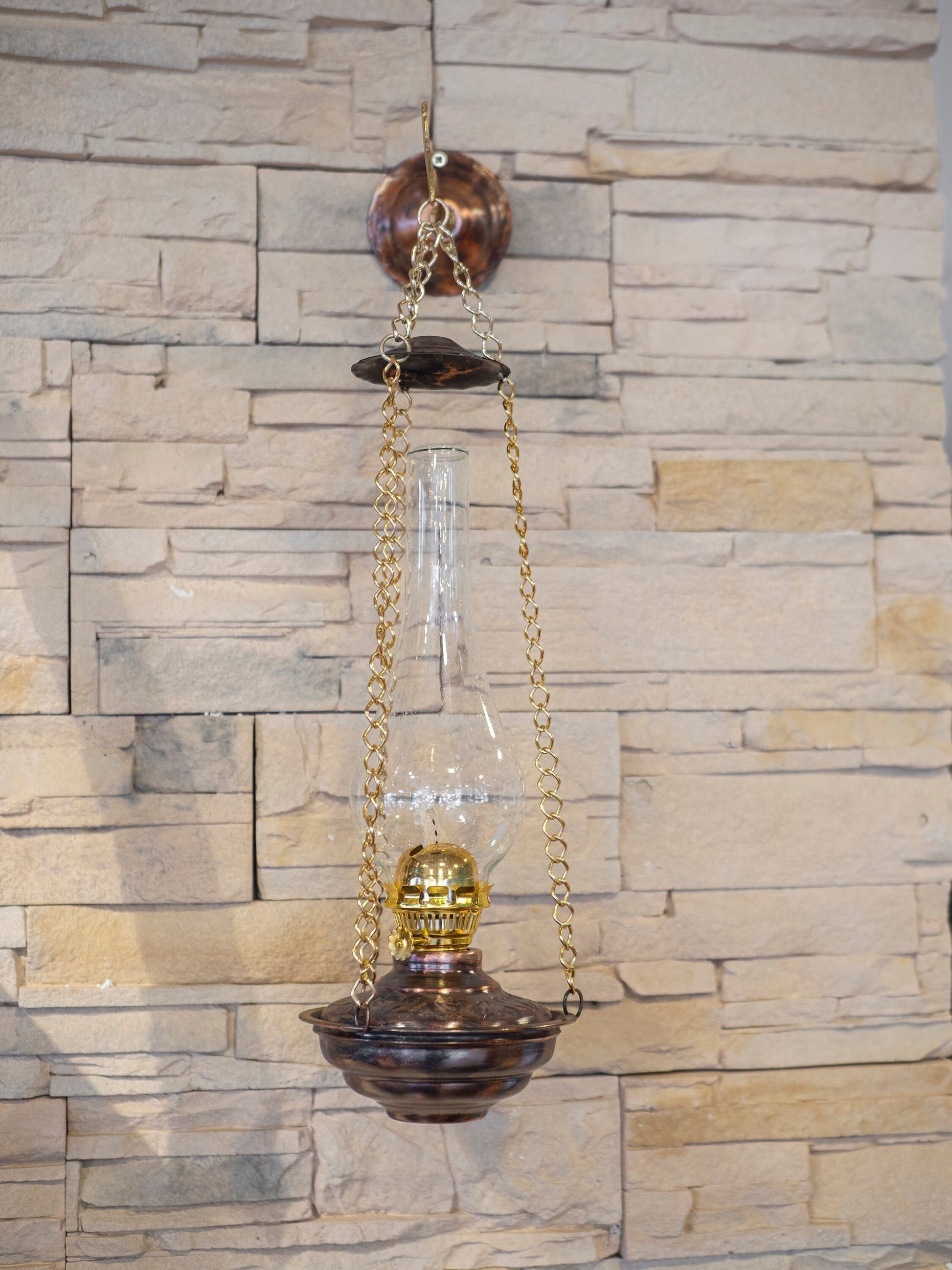 Hanging Copper Oil Lamp