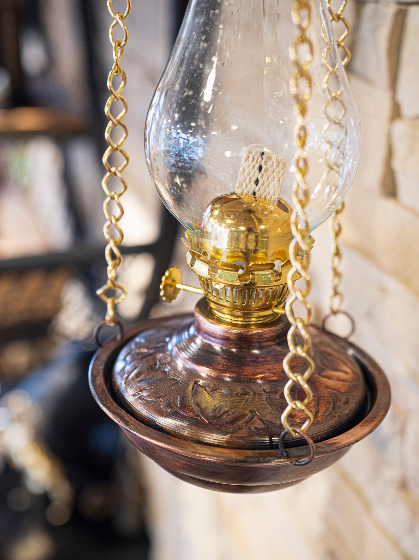 Hanging Copper Oil Lamp