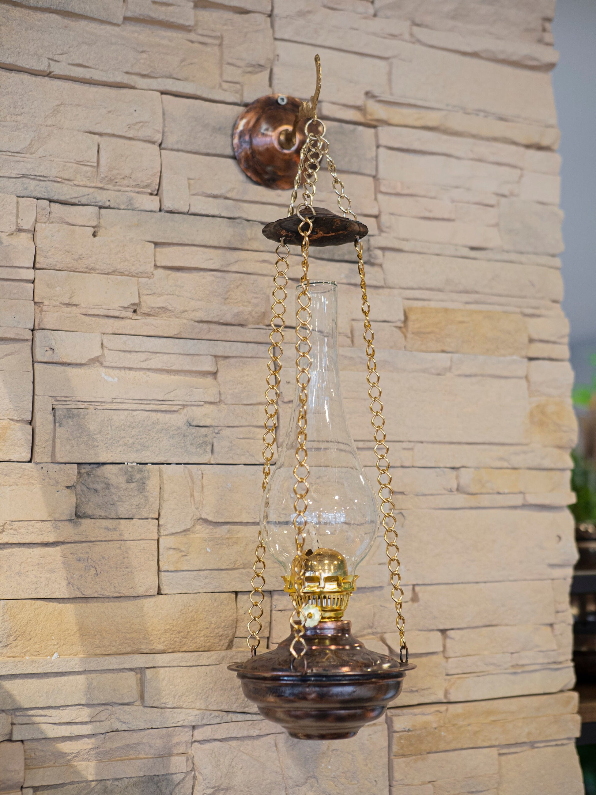 Hanging Copper Oil Lamp