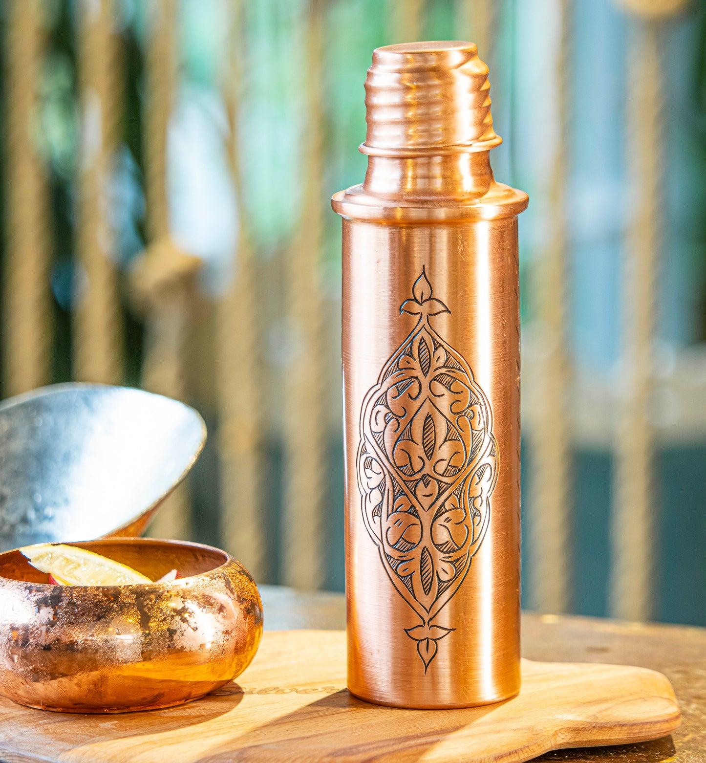 Handcrafted  Engraved Copper Water Bottle, Copper Water Bottle, Waterproof Water Bottle