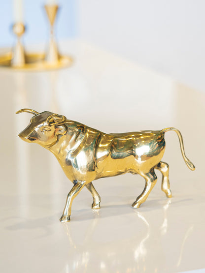 Solid Brass Bull Figurine