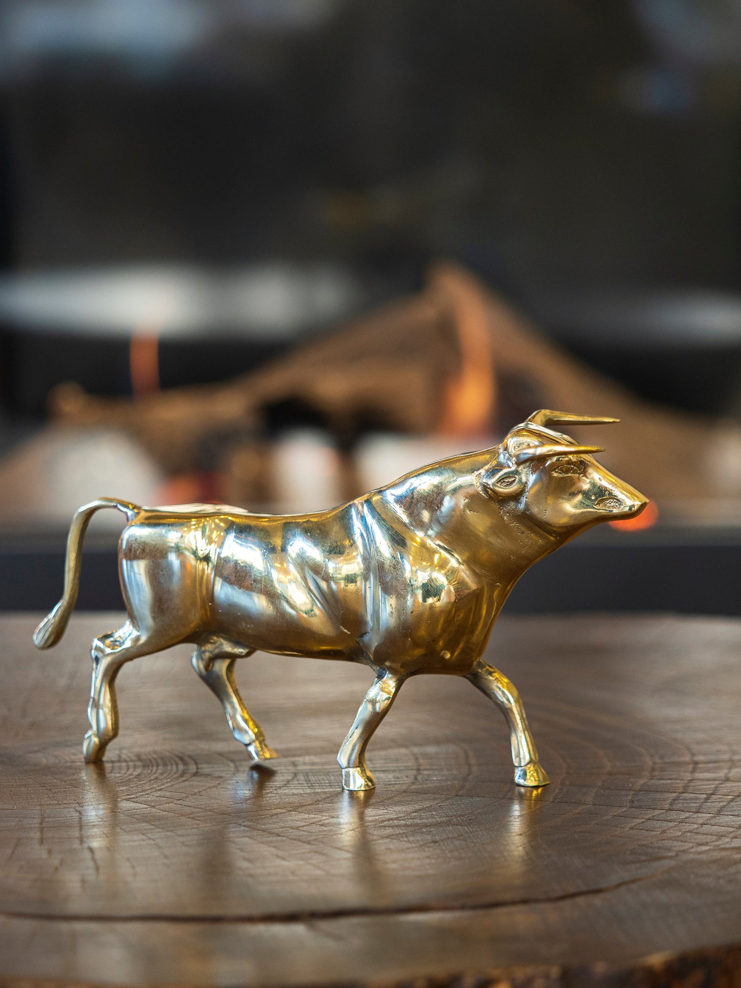 Solid Brass Bull Figurine