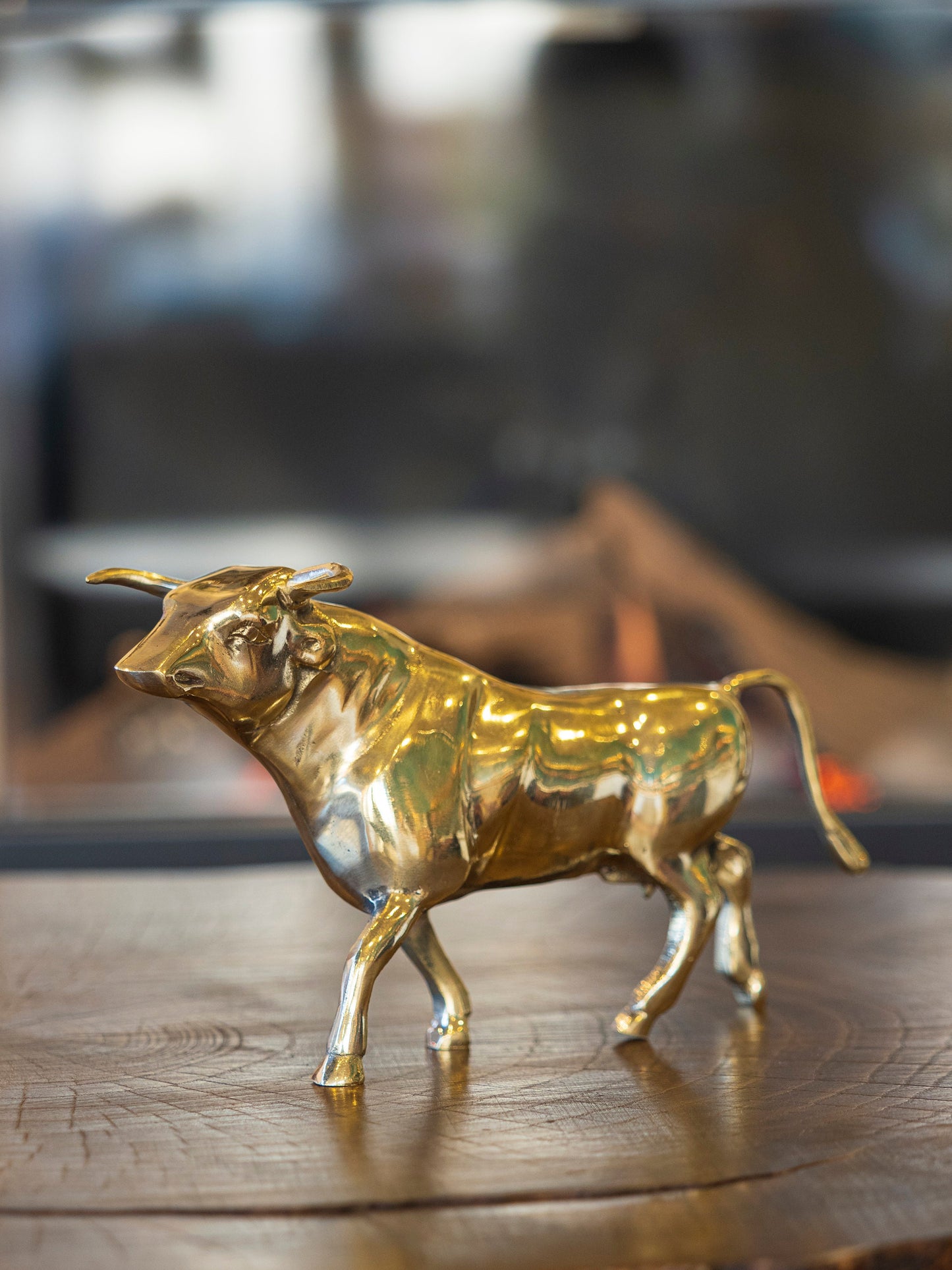 Solid Brass Bull Figurine
