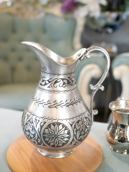 Handmade Engraved Copper Pitcher 2.1 Quarts
