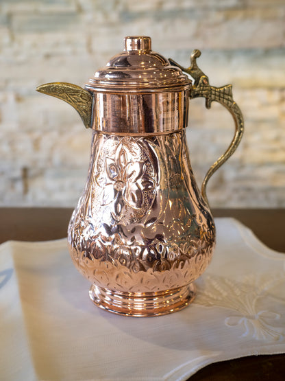Handmade Engraved Copper Pitcher