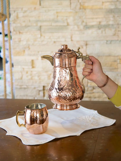 Handmade Engraved Copper Pitcher