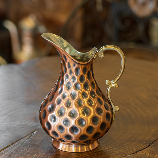 Copper Pitcher, Handmade Copper Carafe, Solid Copper Jug