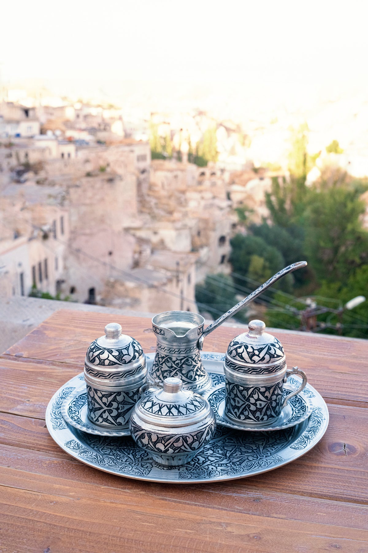 Turkish Coffee Set, Copper Coffee Set, Handmade Vintage Turkish Coffee Set For 2 Person, Copper Turkish Coffee Set