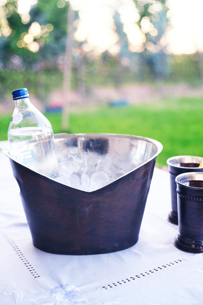 Handmade Solid Oxidized Copper ce Bucket to Keep your Beers, Cola and all Drinks Cold, Gift for Husband, New Year Gift, Anniversary Gift