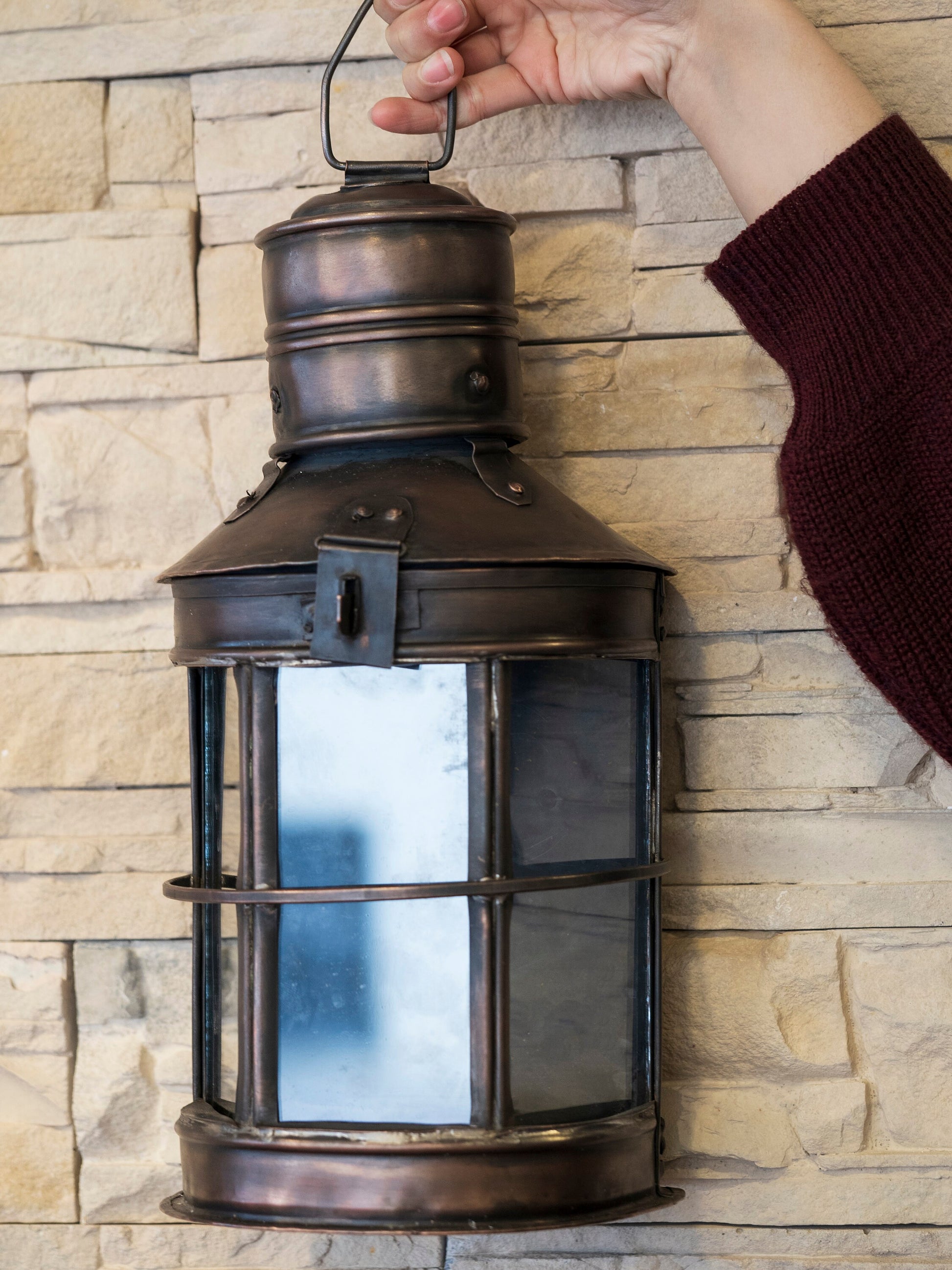 Handmade Vintange Style Copper Lantern, 2 Color Options