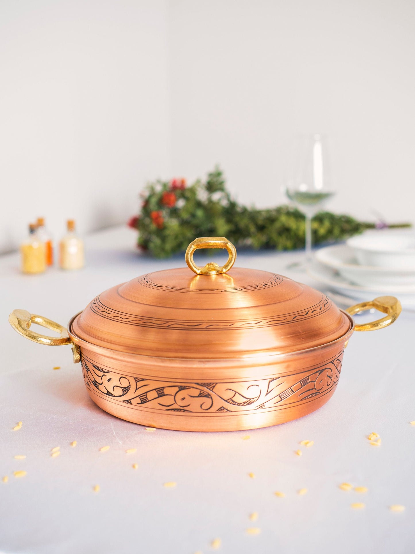 The Secret of Making Delicious and Healthy Meals with Handmade Engraved Copper Pots, 4Different Size Options, Gift For Mom, Gift for Grandma