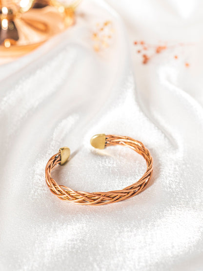 Copper Knitting Bracelet, Natural Copper Cuff Bracelet