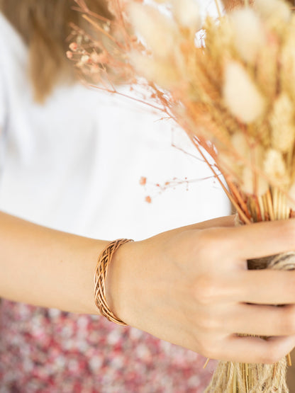 Copper Knitting Bracelet, Natural Copper Cuff Bracelet