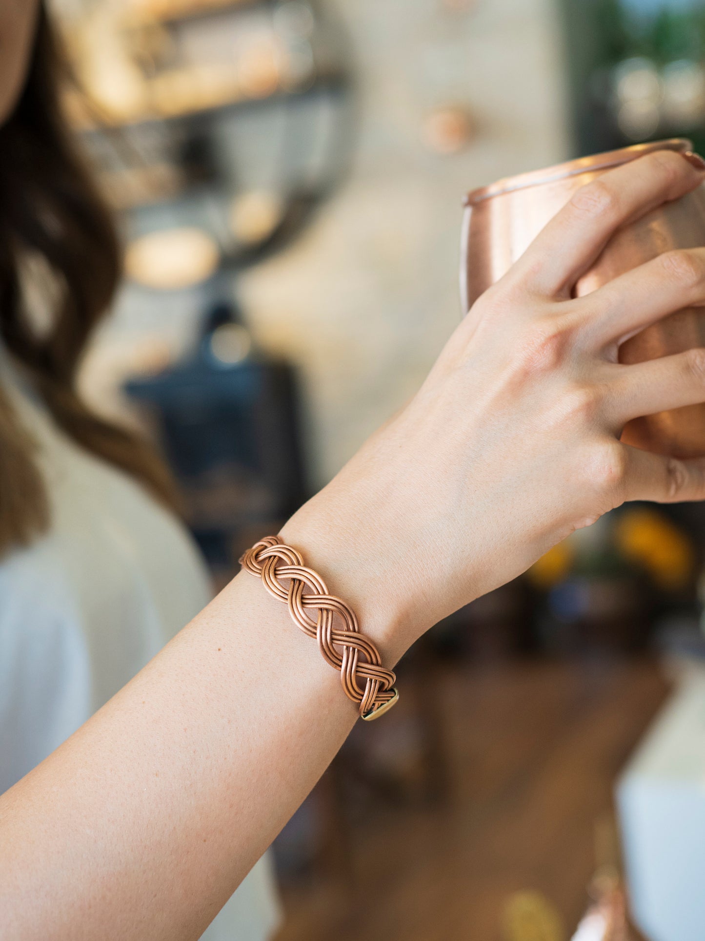 Handmade Copper Knitting Bracelet, Health Supporting Copper Bracelet