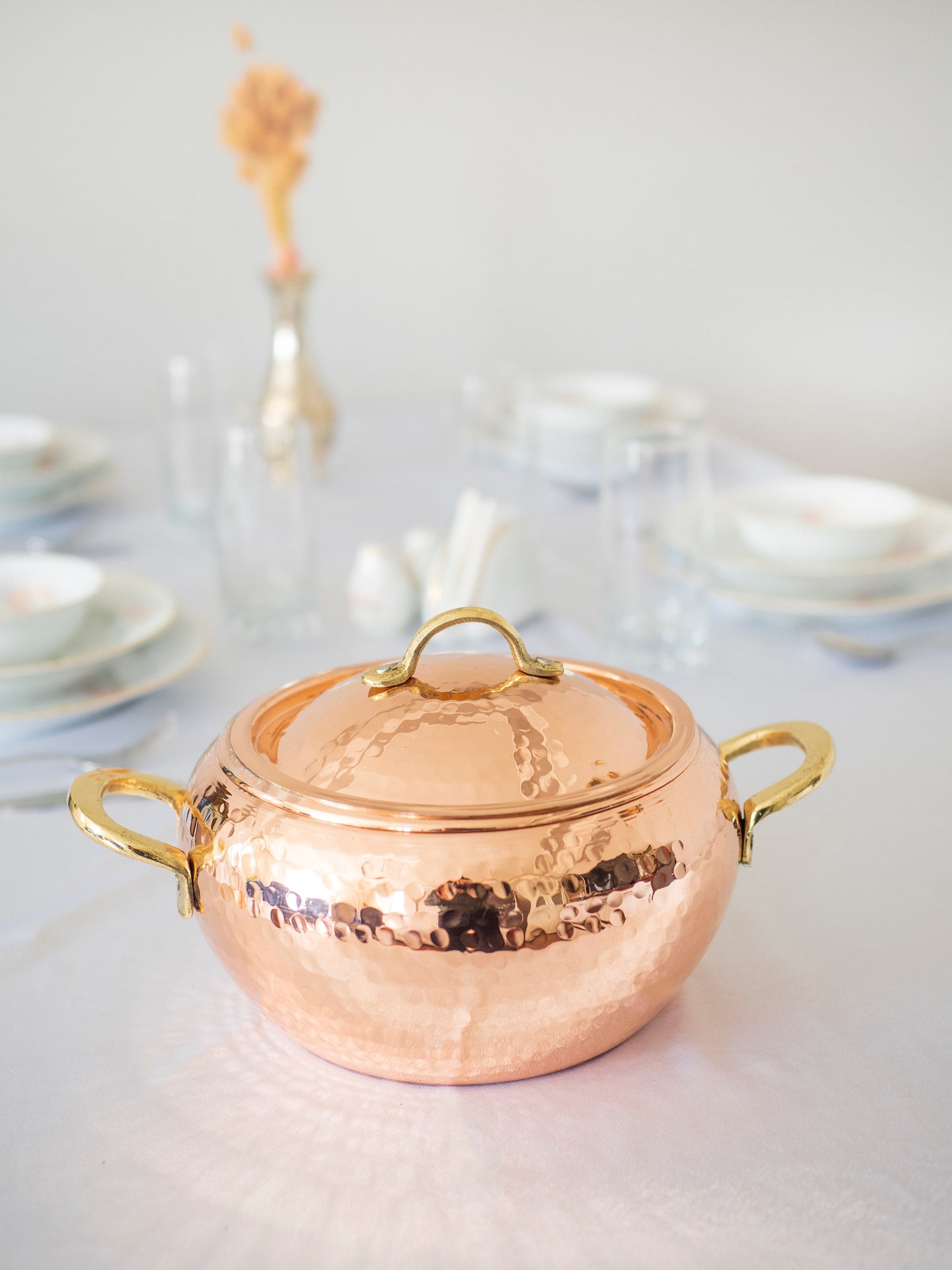 Copper Pot Set, Handmade Copper Cooking Pot Set, Modern Style Copper