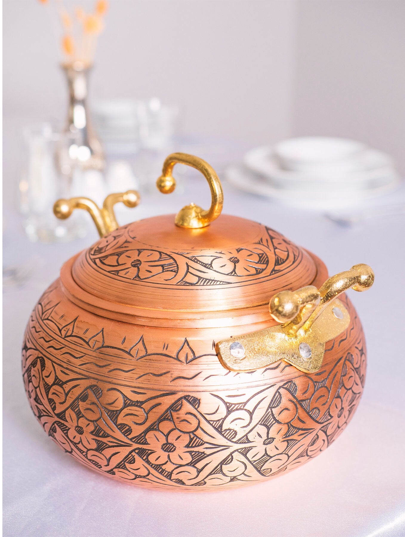 Handmade Copper Cooking Pot, Copper Pot, Cookware, Vintage Copper, Copper Cookware, Solid Copper, 3 Liters