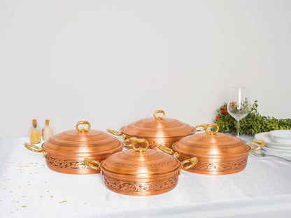 The Secret of Making Delicious and Healthy Meals with Handmade Engraved Copper Pots, 4Different Size Options, Gift For Mom, Gift for Grandma