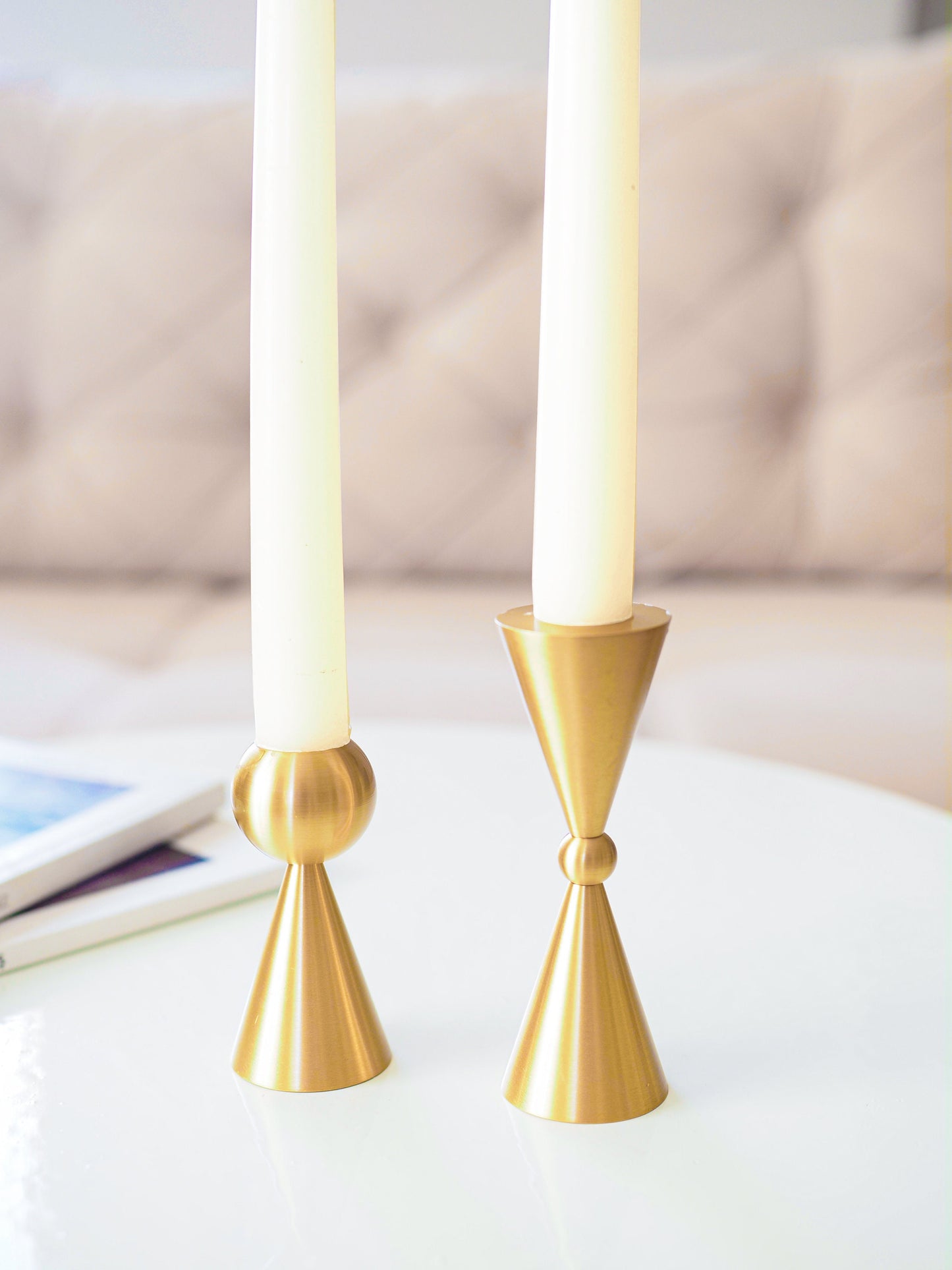 Handmade Brass Candlestick Holders Set of 2