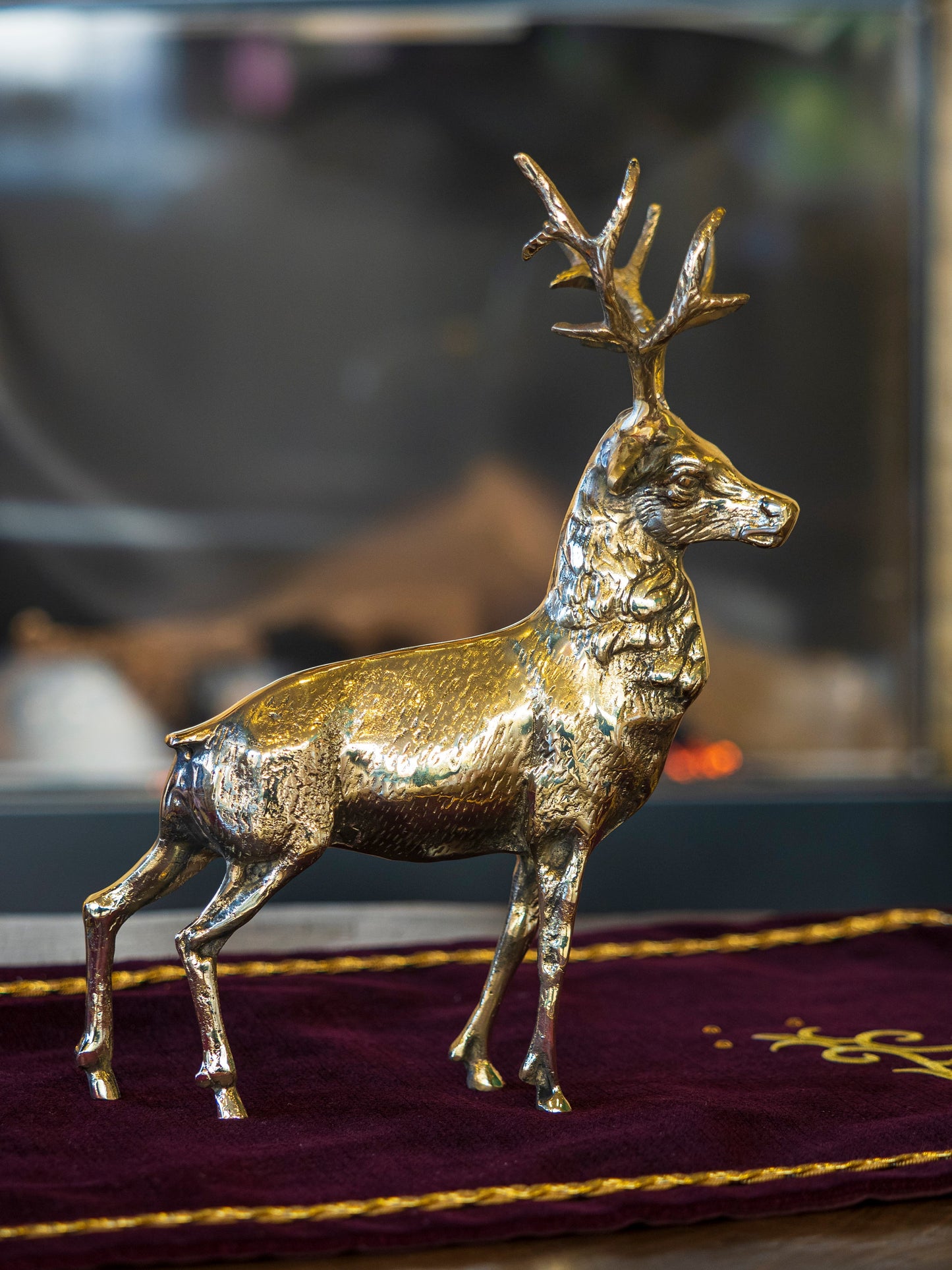 Christmas Gift Solid Brass Deer Statue