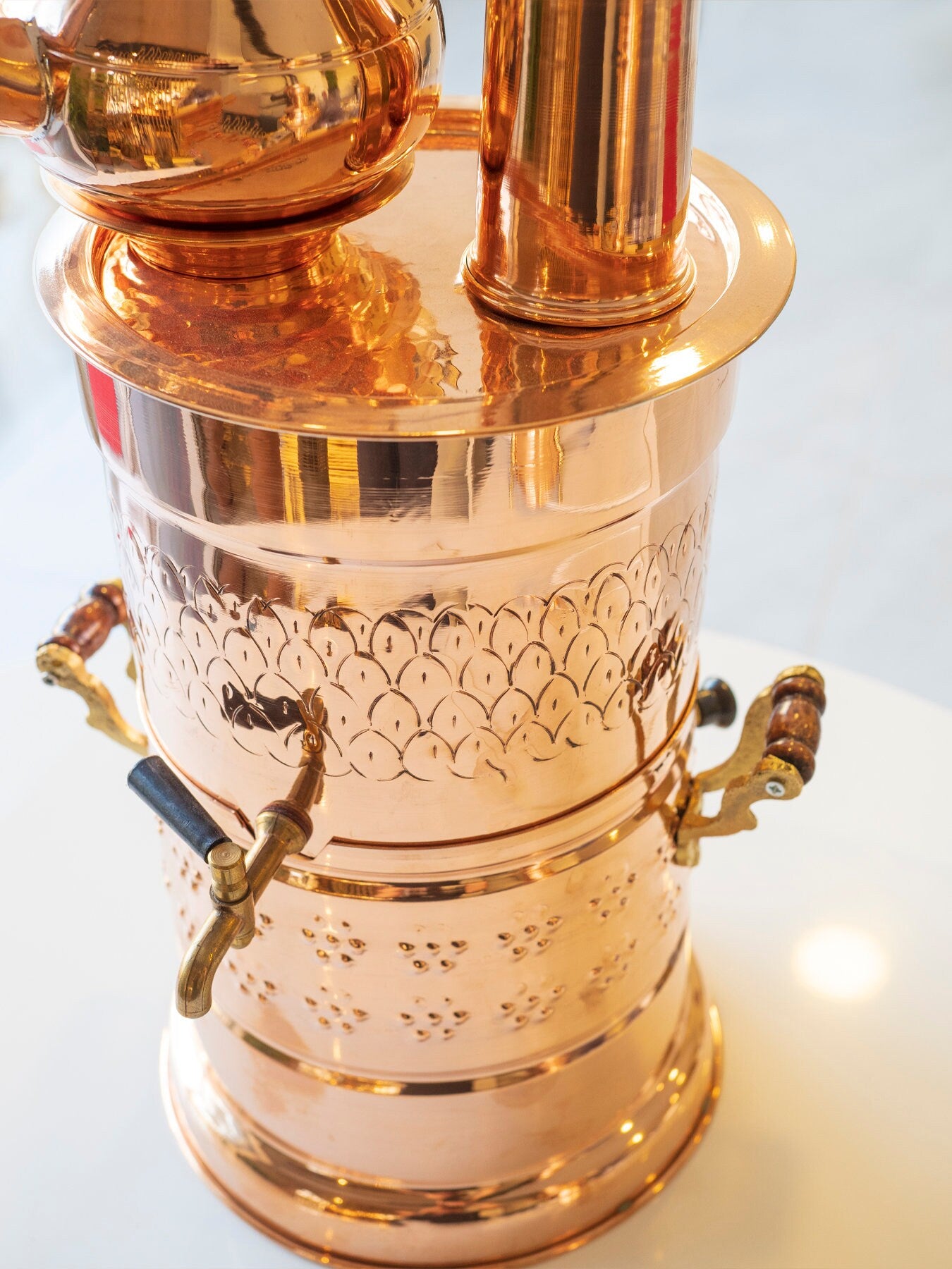 Handmade Copper Samovar, Copper Samovar With Charoal