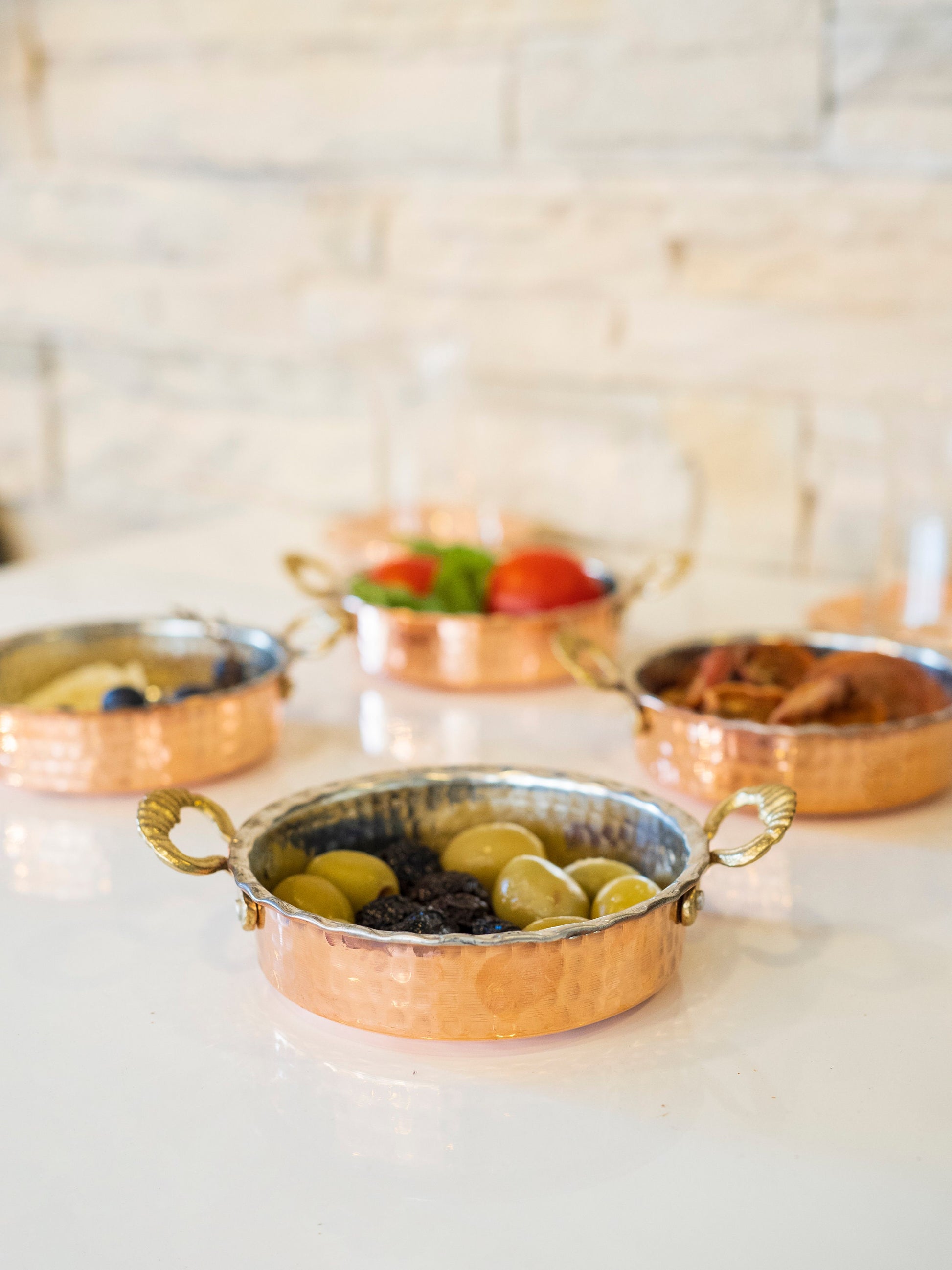 Copper Snack Plates Set, Copper Pan, Handmade Copper Tapas Plates, Handmade Copper Serving Pans