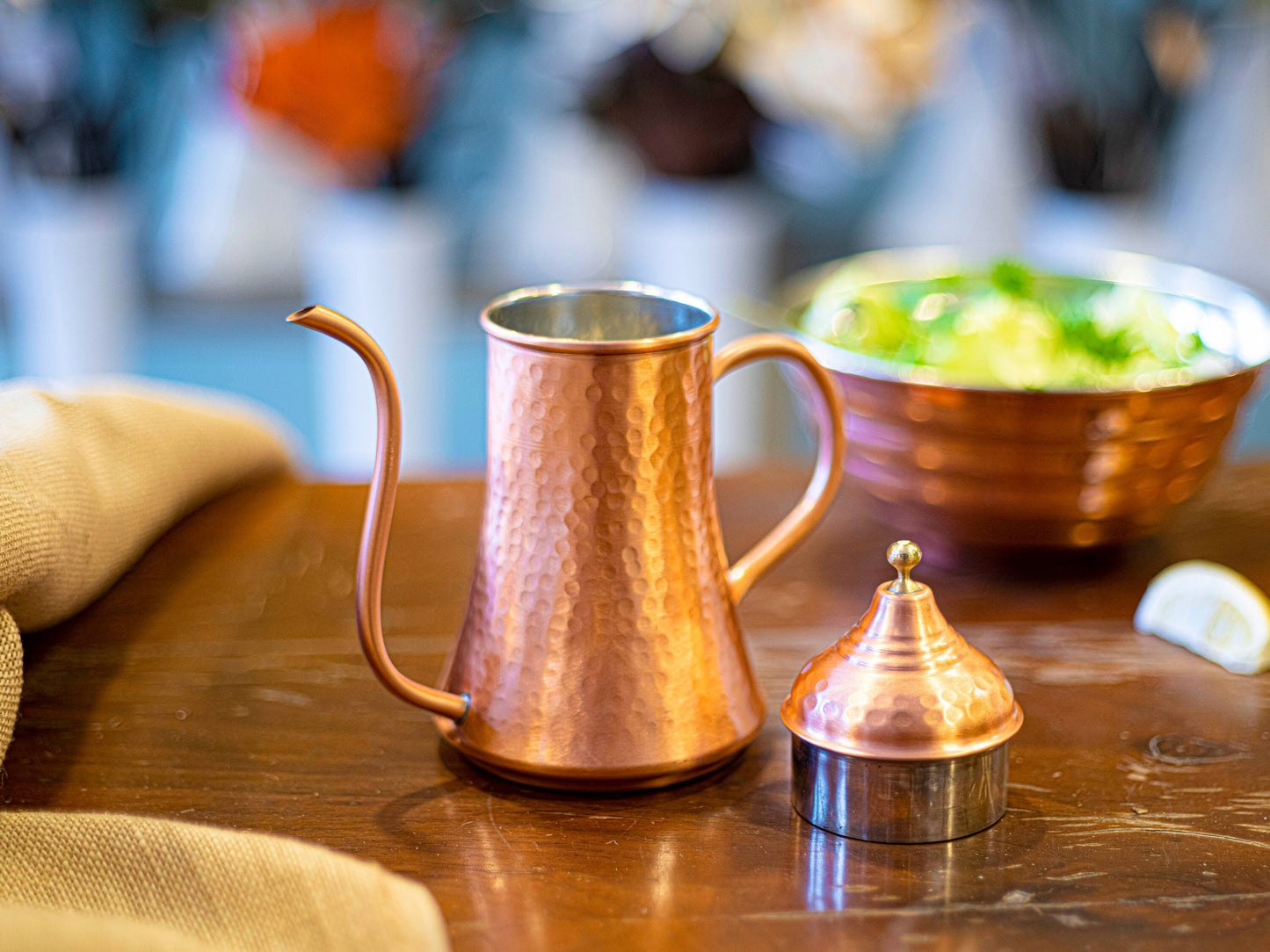 Hammered Copper Oil Bottle,  Pure Copper Oil Cruet, Handmade Copper Oil Dispenser