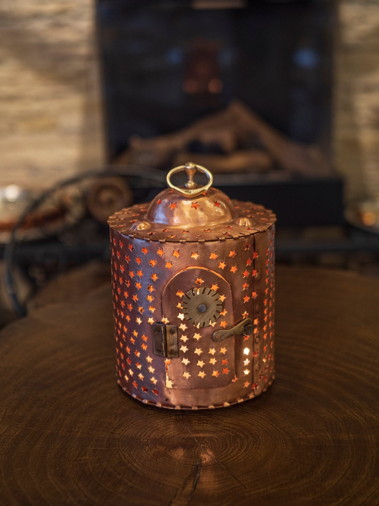 Copper Lantern, Rustic Copper Lantern, Handmade Copper Lantern Candle Holder