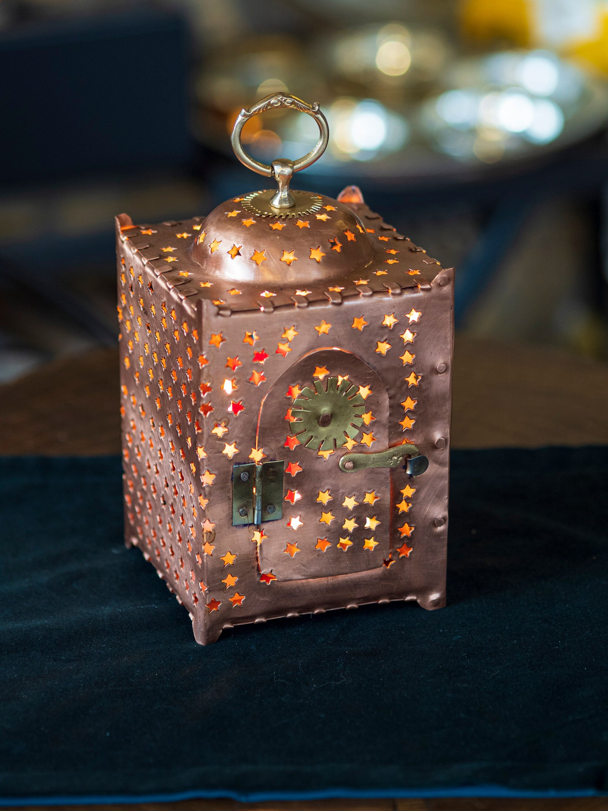 Copper Lantern, Rustic Copper Lantern, Handmade Copper Lantern Candle Holder