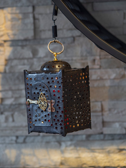 Copper Lantern, Rustic Copper Lantern, Handmade Copper Lantern Candle Holder